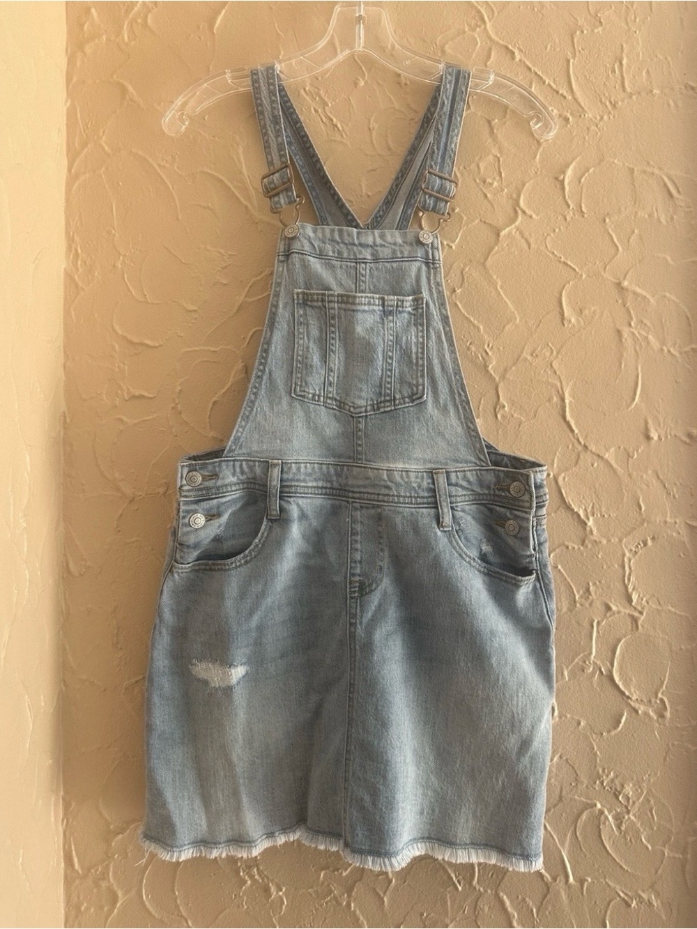 Cat & Jack Light Blue Denim Overall Skirt with Adjustable Straps